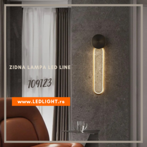 Zidna lampa LED Line 109123 brass & crna