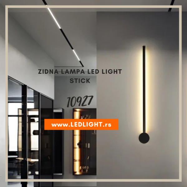 Zidna lampa LED Light Stick 10927 crna